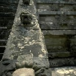 This view of the stepped front facade of the Quetzalcoatl Pyramid. Teotihuacan